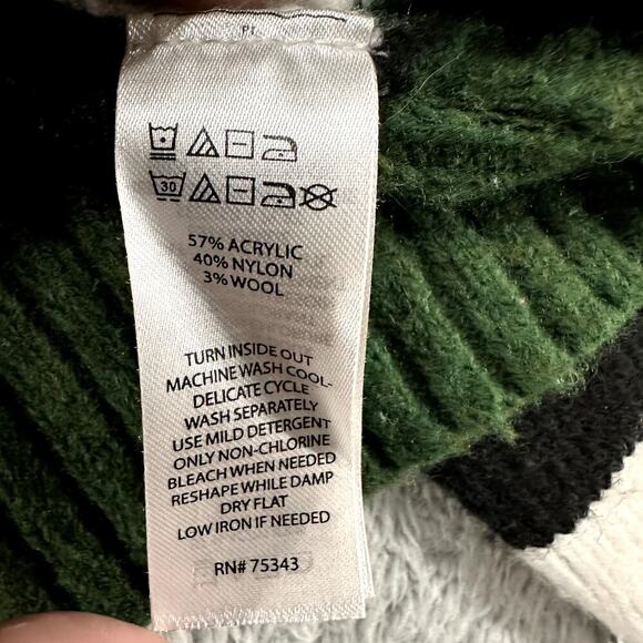 William Rast Women's Medium Boxy Crop Sweater Color Block‎ Sweater Green Accents - Picture 5 of 9